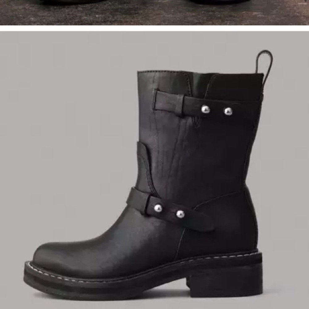 Rag & Bone RB Moto Boots Sz 38.5 Black Leather